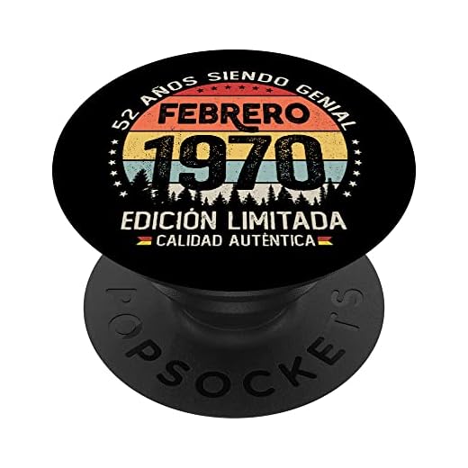 Regalo 52 años Cumpleaños Hombre Mujer - Febrero 1970 PopSockets PopGrip Intercambiable