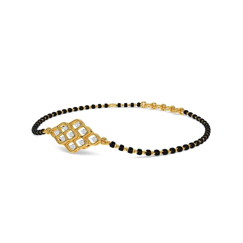 Image of KISNA Diamond Gold Mangalsutra Bracelet for Women