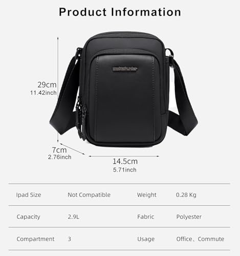 Image of Arctic Hunter Men's Crossbody Sling Bag for Travel & Daily Use Lightweight Small Shoulder Bag for Phone, Passport & Essentials Water-Repellent Utility Side Bag