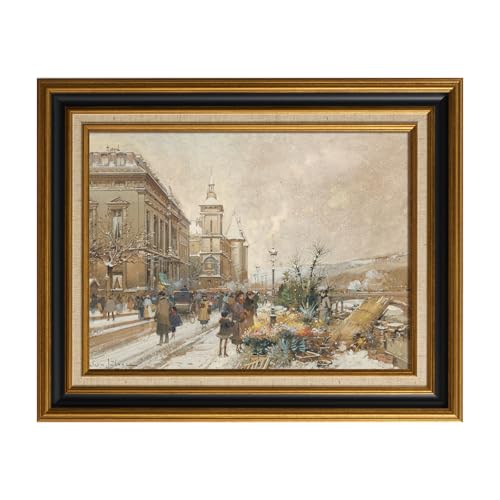 FOLKOR Canvas Frame with Liner for 18x24 Art Prints Oil Paintings 2.6 Wide DIY Open Back Wall Frames for Landscape Family Animal Memorial Portraits No Glass & Backing (Black Gold)