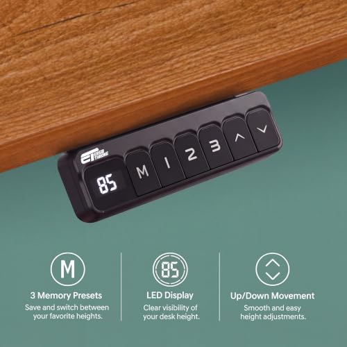 Image of V ONE Electric Standing Desk with One-Piece Solid Top | Heavy Duty Height Adjustable Computer Desk | 3 Memory Preset | 5 Year Warranty | for Home Office (Grenade Pine, 120 * 60 CM)