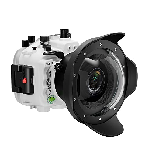 Seafrog Professional Waterproof Diving Housing 6" Dry Dome Port Kit, for Sony A7S III A7SIII A7S3 A7 SIII Alpha 7S III Underwater 40m/130fit Diving Case-White