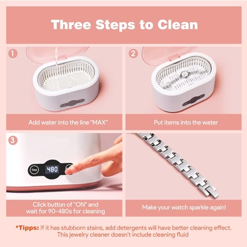 bestyks Ultraschallreinigungsgerät 45000Hz,600ml Brillenreinigungsgerät,Ultraschallreiniger mit...