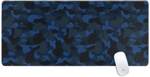 Vista 121 de Skinit Alfombrilla de mouse grande para juegos, diseño de camuflaje de dientes de tiburón con bordes cosidos, impermeable, base de goma