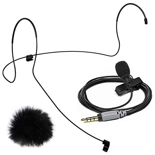 Rode SmartLav+ Microphone Lavalier + Support casque Lav Taille M + Bonnette en fourrure Keepdrum