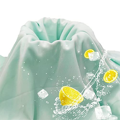Aicvhin 接触冷感 生地 冷感生地 UVカット アイスコットン生地 吸水速乾 抗菌防臭 ひんやり冷たい ひんやり 柔らかな肌触り 手芸 手作り素材 (ミント, 100cm*175cm)
