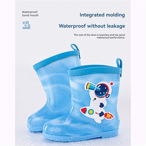 Kids Rain Boots for Boys Girls Toddler 𝐂artoon Soft Rubber Water Proof Non Slip Rain Shoes It Takes A Little Rain3
