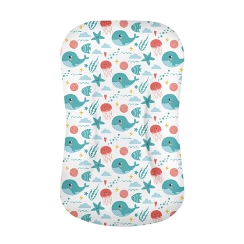 Kathyboom Dolphin Baby Lounger Covers Reusable Covers for Newborn Baby Boys and Girls Crib Nest Pillows Comfortable Baby Mattress Slipcovers