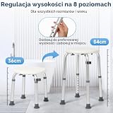 Careboda Taboret prysznicowy dla seniorów z regulacją wysokości, aluminium, do 136 kg