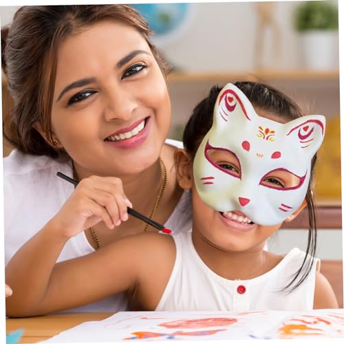 Máscaras de medio DIY pintables blancas con goma elástica para disfraces Halloween 3