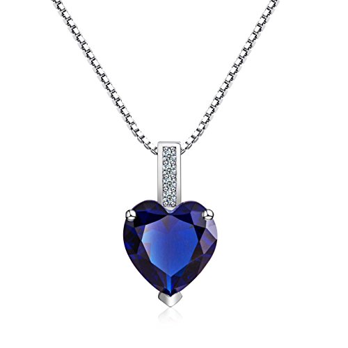 Preisvergleich Produktbild ONECK Kette Damen Kristalle Halskette mit Herz Anhänger Venezianerkette Verstellbare Kettenlänge 45-50cm
