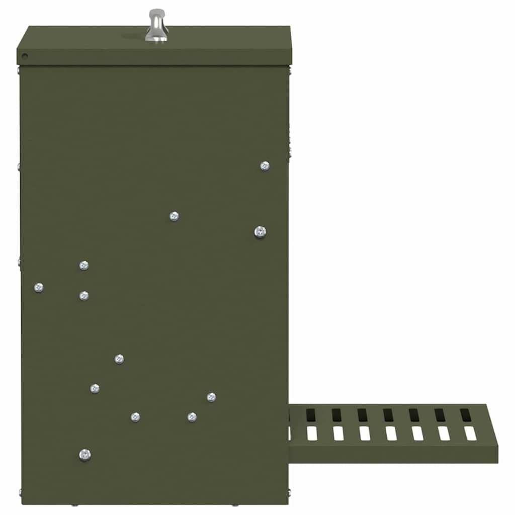 vidaXL Comedero de Pedal para Pollos Verde Oliva 33 x 42 x 40 cm, Comedero automático para gallinas, diseño Compacto, Resistente, Ideal para jardín y terraza
