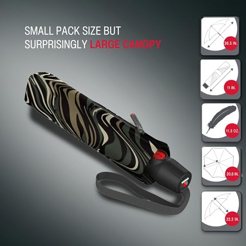 Parapluie T.200 Knirps Medium Duomatic Tiger Oak olive compact