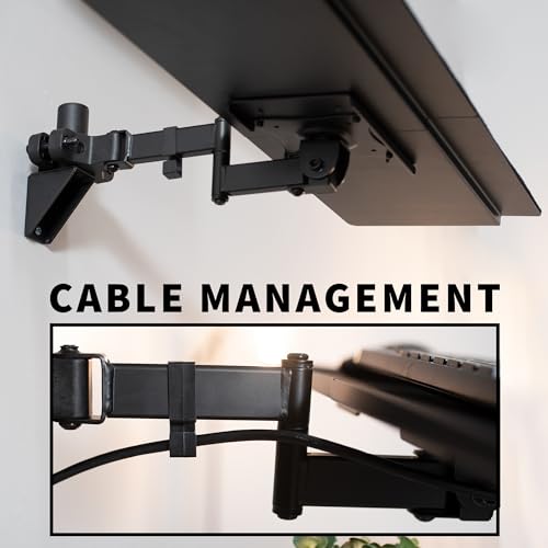 Image of VIVO Universal 26 Inch Keyboard and Mouse Tray Pole Mount, 360 Degree Rotation, Neutral Writing Position, Black, Mount-POLEKB