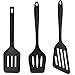 Spatule Cuisine,Spatule Cuisine Silicone Chaleur,Spatule Ajourée Silicone,Spatule Anti Adhérent,Spatule Sans Bpa,Spatule Silicone Cuisine Noir（3 Pc）