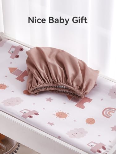 Image of TILLYOU Changing Pad Cover Set in Soft Jersey Material - Fits 32 inch /34''x16 Contoured Pad for Babies, Block car