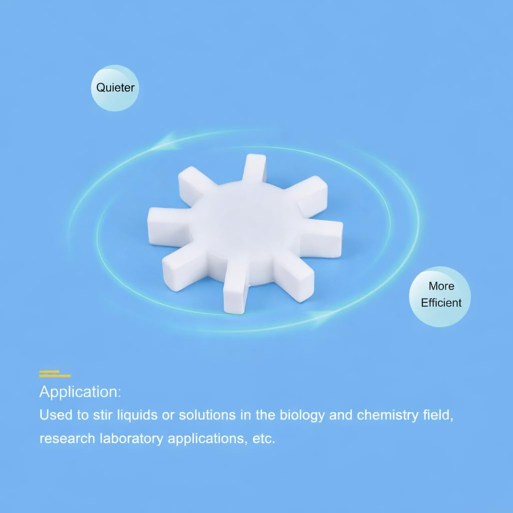 Magnetic Stirrer Mixer Stir Bar Rod 39mm(1.54") Gear Shape Coating Magnet White for Laboratory