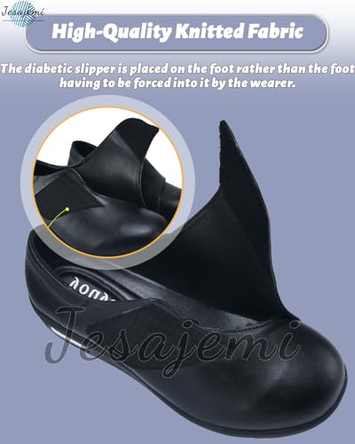 Lightweight Waterproof Diabetic Loafers for Men - Slip-On Wide Fit PU Leather Walking Shoes4