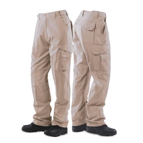 Tru-Spec 24-7 Original Tactical Pants for Men - Water-Resistant CCW Cargo Work Pants with Rugged Build and Knee Pad Openings - Coyote - 36W x 30L