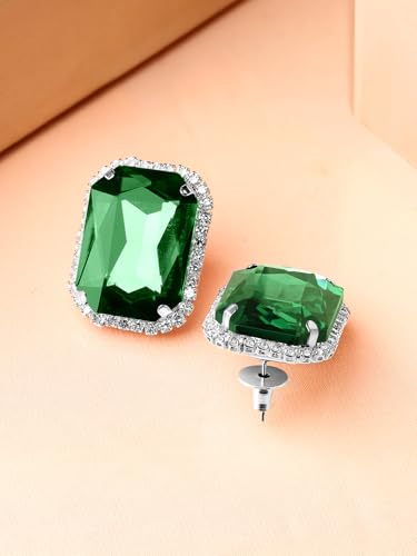 Image of Rubans Stud Earrings American Diamond Zirconia & Crystal Jewellery Gift for Women & Girls