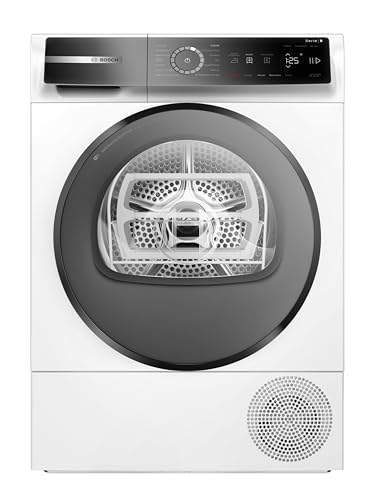 Bosch WQB245B0IT Serie 8 Asciugatrice smart a pompa di calore, 9 kg, Classe energetica C, Condensatore autopulente, Cestello per capi in lana, Sensori di asciugatura intelligenti, Bianco, 60 Cm