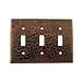 Premier Copper Products ST3 Copper Switch Plate Triple Toggle Switch Cover, Oil Rubbed Bronze