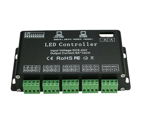 Décodeur DMX 512 contrôleur LED RGBW 12ch pour système de gradation DC 5V 12V 24V