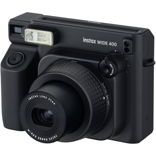 Image of Fujifilm Instax Wide 400 Instant Film Camera - Black Bundle with Fuji Instax-Wide Instant Film (20 Sheets) + Carrying Case + Photo Album + More