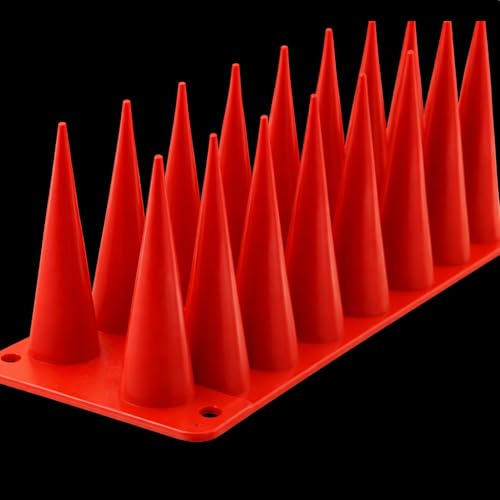 Image of Essoti Guard: Universal Plastic Spike Deterrent for Monkeys, Dogs, Cats, Birds - Ideal for Railings, AC Units, and More! (20, Red)