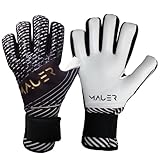 Mauer Eikon Youth Goalkeeper Gloves | GK Soccer Gloves with 3MM Grip Latex, Negative Cut, Removable Finger Protection & Anti-Slip Interior Grip (Black, 6)