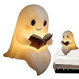 Halloween Geisterlampe | 15cm Niedliche LED Halloween Deko Led Geistlampe Mit Buch Design, LED-Geister Statue Nachtlicht Für Zuhause Kamin Wohnzimmer Schreibtisch Urlaub Schlafzimmer