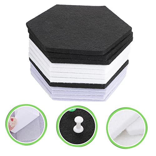BESPORTBLE 12 piezas paneles acústicos de alta densidad para paredes autoadhesivos hexágono, aislamiento acústico, paneles absorbentes de ruido de fieltro para casa, estudio, oficina y techos miniatura 6