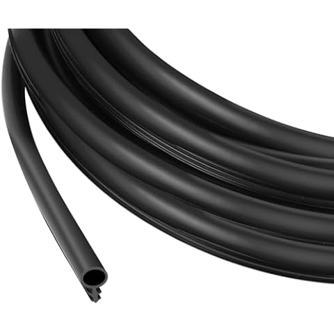 Windows Kerf Weather Stripping Seal Strip, Bulb Bubble Kerf Mount, TPE Flange Easily Applied to Door Frame Card Slot Installation (5/16" Bulb Diameter x 82' Long, Black) Cover
