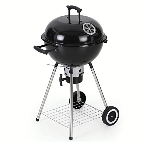 MFSTUDIO 18" Kettle Charcoal Grill with Slide Out Ash Catcher for BBQ