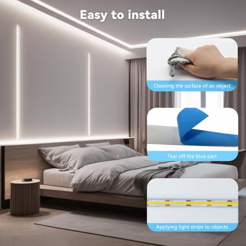 Tira LED COB táctil 280 LEDs IP65 4 m blanco cálido miniatura 7