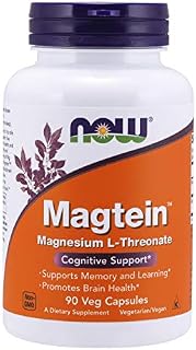 NOW Supplements, Magtein™ with patented form of Magnesium (Mg), Cognitive Support*, 90 Veg