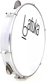 Pandeiro 10" Abs Branco Plat Inox Pele Leitosa Batuka- Luen