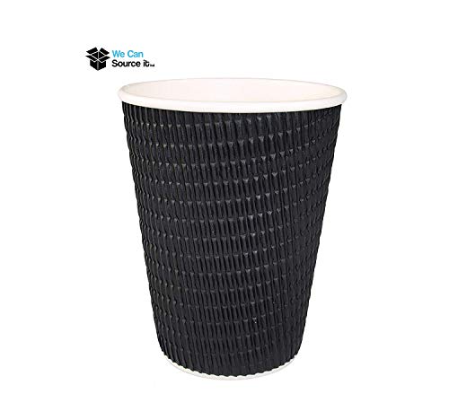 100 x 12oz NERA TRIPLO Ripple da parete in carta