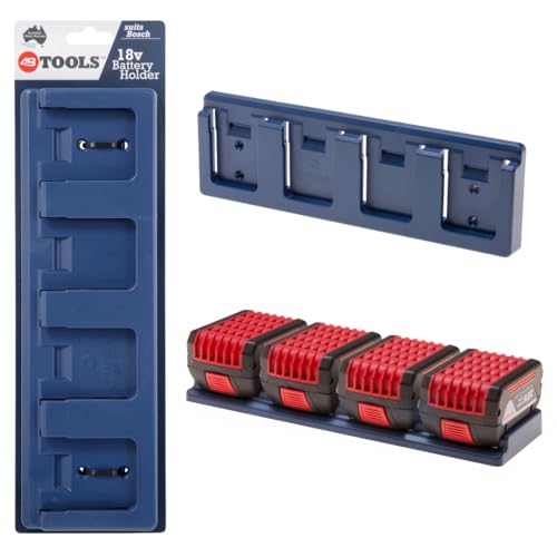 48 Tools - Battery Holder for Bosch Batteries | 18V | Wall Mount | Battery Storage for Truck, Trailer, Van, Workshop, Shelf, Toolbox