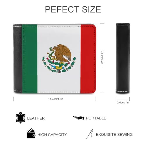 Mexico Flag Mens Short Wallet，coin Wallet, Card Bag, Certificate Storage Bag2