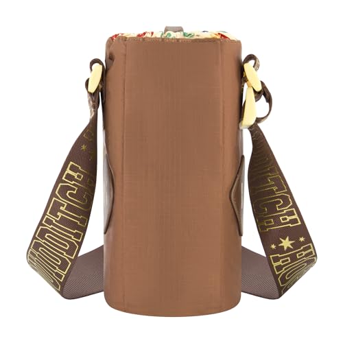 Harry Potter Water Bottle Holder, Hogwarts Quidditch Crossbody Sling Carrier Bag with Adjustable Shoulder Strap, 25 oz, Multi2