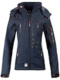 chaquetas soft shell mujer por mayor Capucha desmontable. Geographical Norway - Chaqueta softshell para mujer Navy-01 S