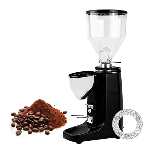 XEEAOFE Molino de Muelas Eléctrico, Molinillo de Café para el Hogar con 19 Ajustes Precisos, Tolva Grande de 500g, Pantalla LED y Soporte Ajustable para Cafés Sencillos o Dobles Black