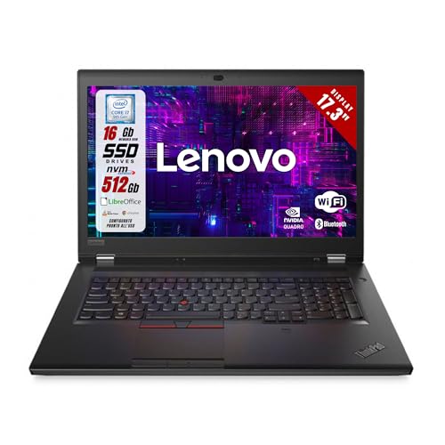 Lenovo ThinkPad Workstation - Intel i7-9850H 6 Core 2.60Ghz - Display 17.3 FHD - SSD 512GB 16GB Ram - Quadro P620 2Gb - Win 11 Pronto all'uso (Ricondizionato)