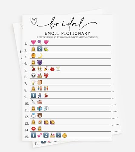 All Ewired Up 50 Bridal Shower Games Emoji Pictionary (50-Cards) ...