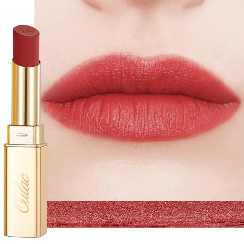 Oulac Pintalabios Mate Mujer–Lipstick Labiales Larga Duración,Waterproof&No Transfer, Alta Pigmentación,Mate Acabado Suave,Textura Ligera Confortable,Matte Lipstick Maquillaje Vegano RM03
