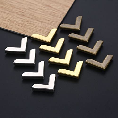 50 unidades de protectores de esquinas metálicos para álbumes de fotos, scrapbooking, cajas de joyería y menús (color dorado) miniatura 6