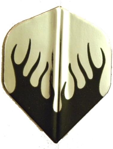 25 Sets #3234 AmeriThon Black/Silver Flames Dart Flights