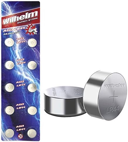 10 x wysokiej jakości bateria alkaliczna Wilhelm AG13/147/LR44/SR44W/357/LR1154/V13GA 1,5 V, blister
