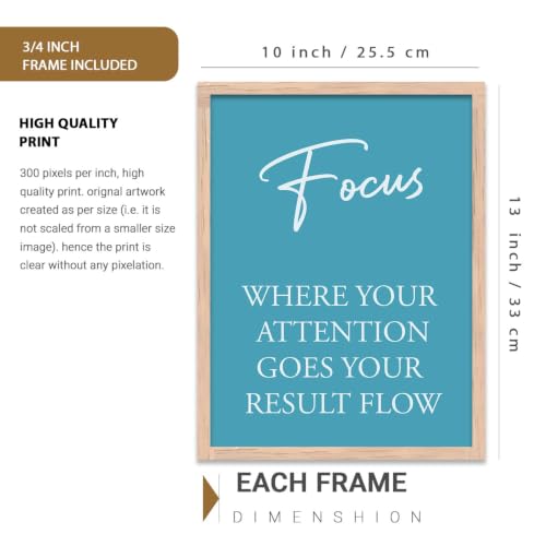 Image of kotart Quote wall Paintings with Frame for Home Decoration - Painting for Living Room Bedroom Office Wall hanging frames - Pack of 6 - Set of 6 Multicolo (10x13 inch, E)